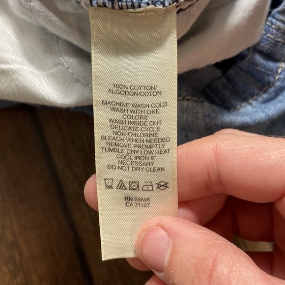 DKNY Jeans Sleeveless Denim Shorts Romper Size 10 - Picture 7 of 8